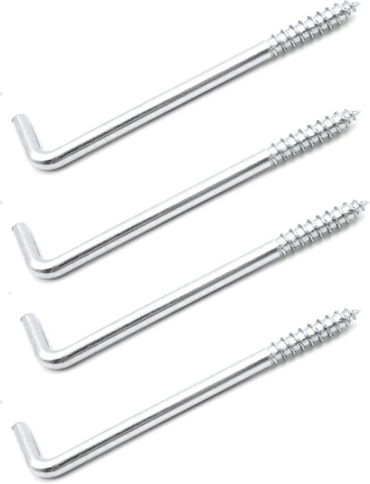 Design61 4x Gerade Schraubhaken Konsolhaken Stahlhaken 100 x 5,25 mm Wandhaken mit Gewinde Einschraubhaken für Wand & Decke Haken zur Befestigung von Seilen Ketten Pflanzen Lampen