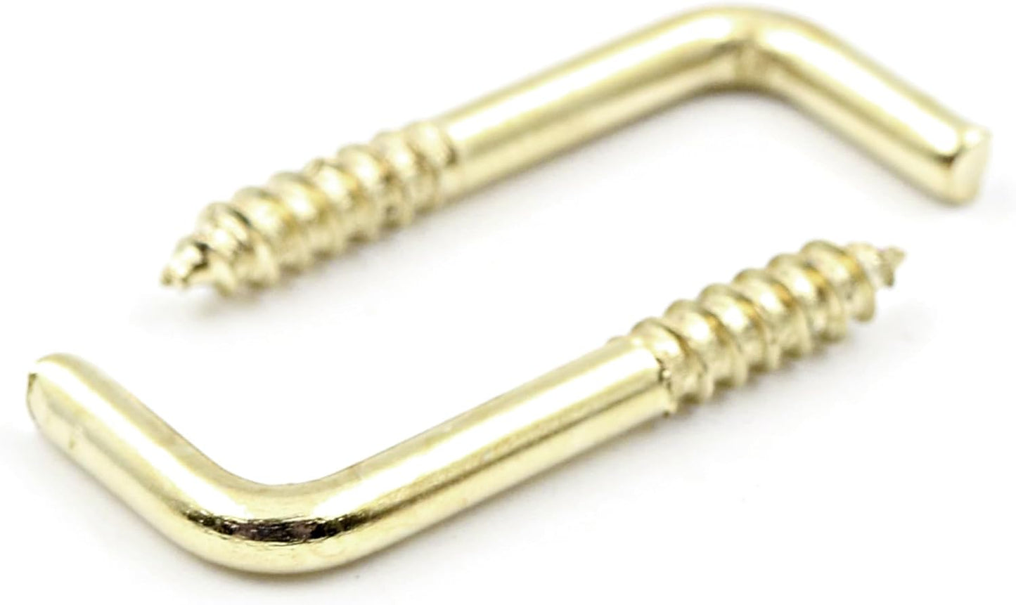 Design61 10x Schlitzhaken Gerade Schraubhaken Konsolhaken Stahlhaken 20 x 2,20 mm Wandhaken mit Gewinde Einschraubhaken für Wand & Decke Haken zur Befestigung von Seilen Ketten Pflanzen Lampen Messing