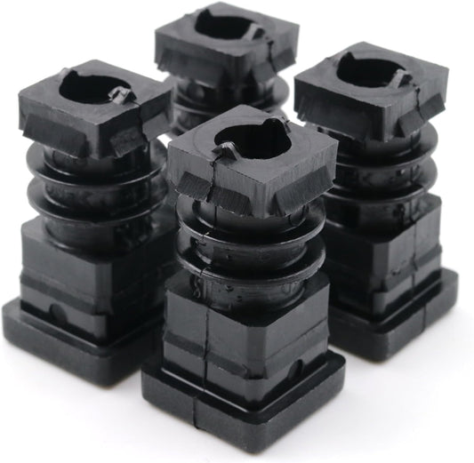 Design61 4X Gewindestopfen Vierkantrohrstopfen 20x20 mm 1,5-2mm mit M10 Innengewinde