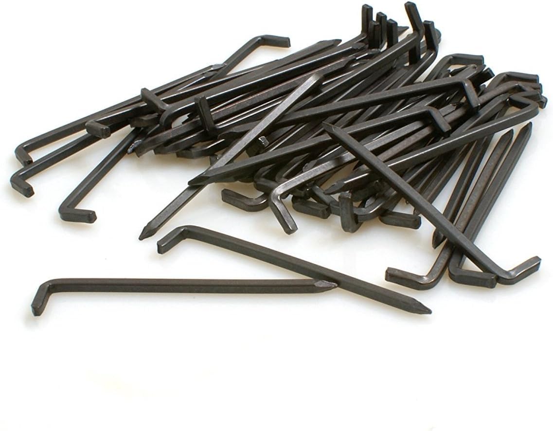 Design61 50x Konsolhaken Stahlhaken Vierkantdraht Ø 2,0 x L 25 mm aus Eisen