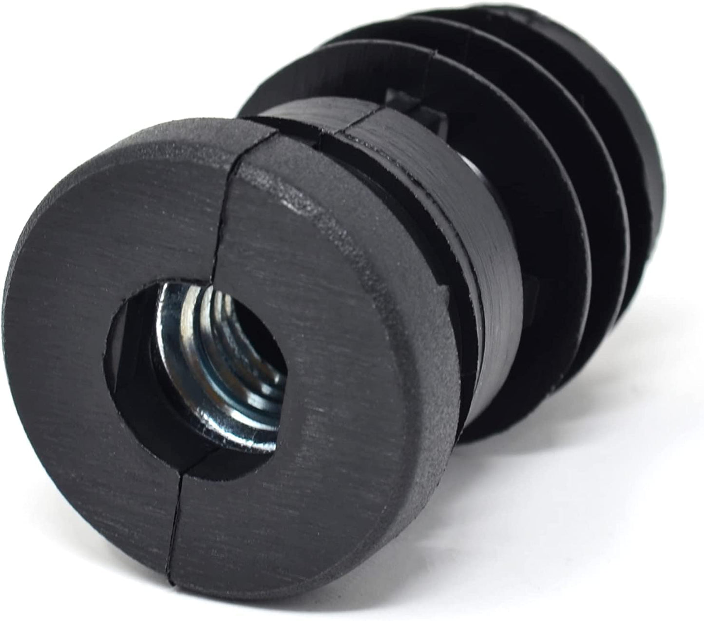 Design61 8x Gewindestopfen Justierstopfen für Rundrohr mit eingelegter Metallmutter Ø32mm 1,5 mm mit M8 Innengewinde