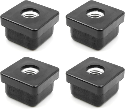 Design61 4X Gewindestopfen Vierkantrohrstopfen 25x25 mm 2 mm mit M10 Innengewinde