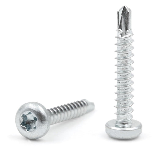 Design61 200 Stück Selbstbohrende Schrauben Halbrundkopf TX-25 Stahl Gehärtet Verzinkt Rostbeständig für Holz und Metallbau Selbstschneidende Schrauben (4,8 x 22 mm, 200, stück)