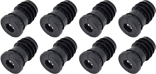 Design61 8x Gewindestopfen Justierstopfen für Rundrohr mit eingelegter Metallmutter Ø30mm 2,25 mm mit M10 Innengewinde