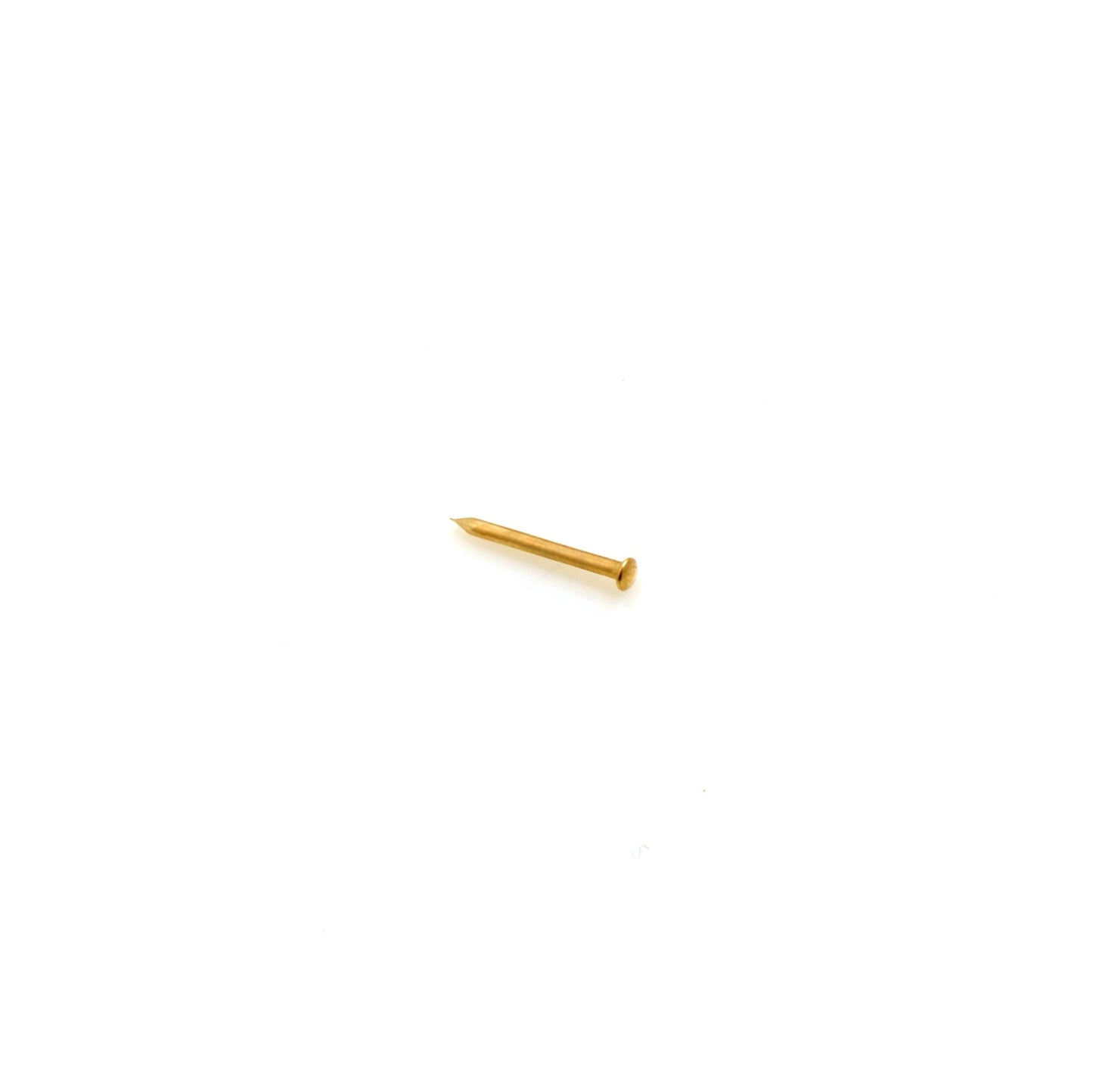 Design61 round head pins nails 1.0 x 12 mm iron brass plated 50g approx. 590 pcs.