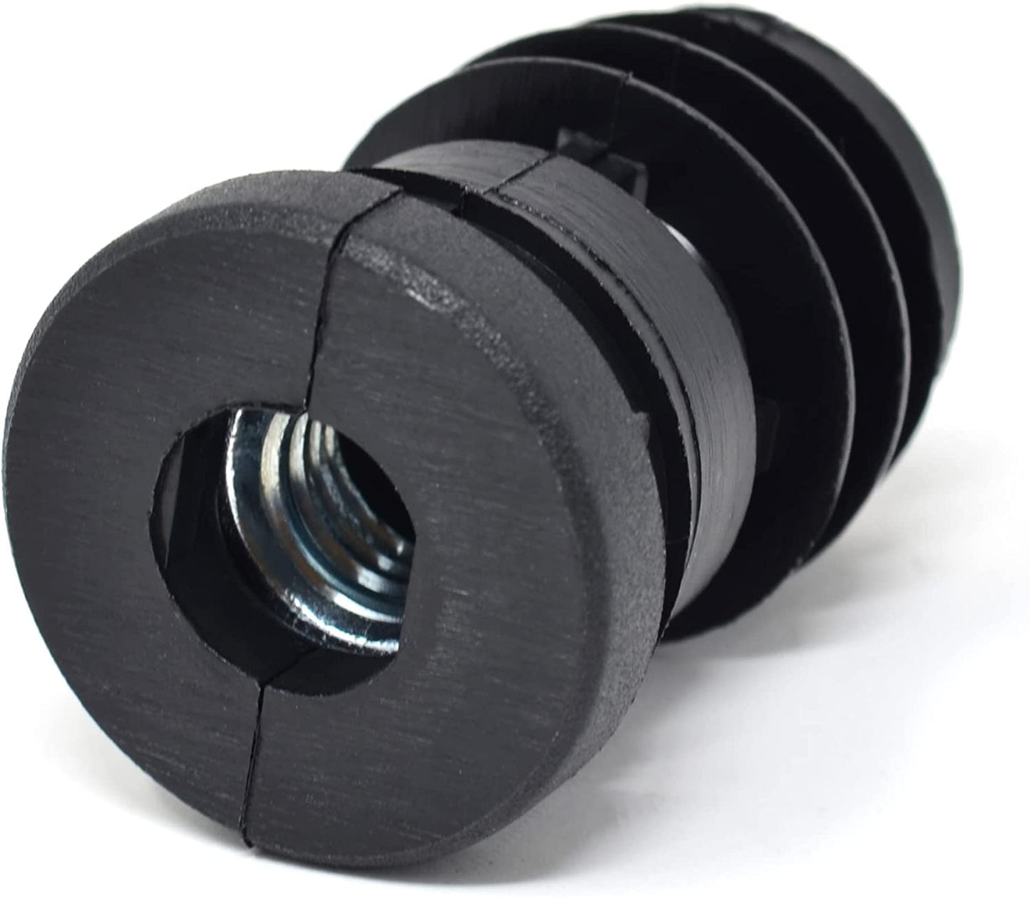 Design61 8x Gewindestopfen Justierstopfen für Rundrohr mit eingelegter Metallmutter Ø25mm 1,5-2 mm mit M8 Innengewinde