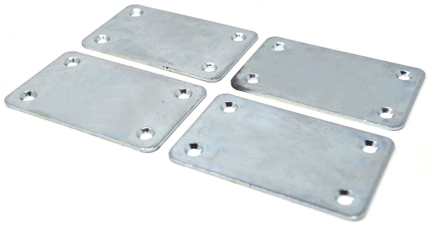 Design61 4er Lochplatte Flachverbinder Fixierplatte Anschraubplatte Montageplatte 82,5 x 50 mm