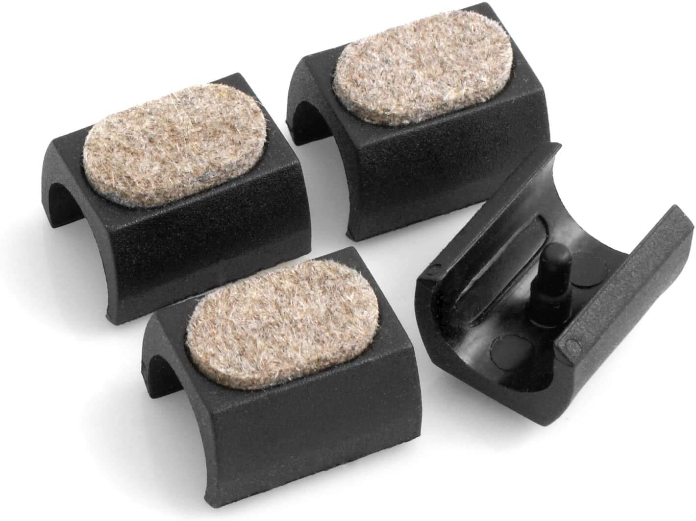 Design61 jeu de 8 patins en feutre pour chaises luges Ø 23-25 ​​mm patins pour meubles patins à coque de serrage avec surface de glissement en feutre insonorisante