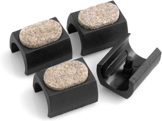 Design61 Filzgleiter 4er Set für Freischwinger Stuhlgleiter Ø 23-25 mm Möbelgleiter Klemmschalengleiter mit geräuschdämpfender Filzgleitfläche