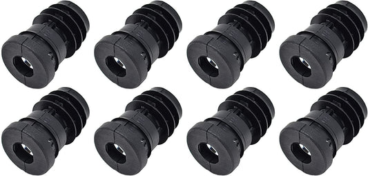 Design61 8x Gewindestopfen Justierstopfen für Rundrohr mit eingelegter Metallmutter Ø25mm 1,5-2 mm mit M8 Innengewinde