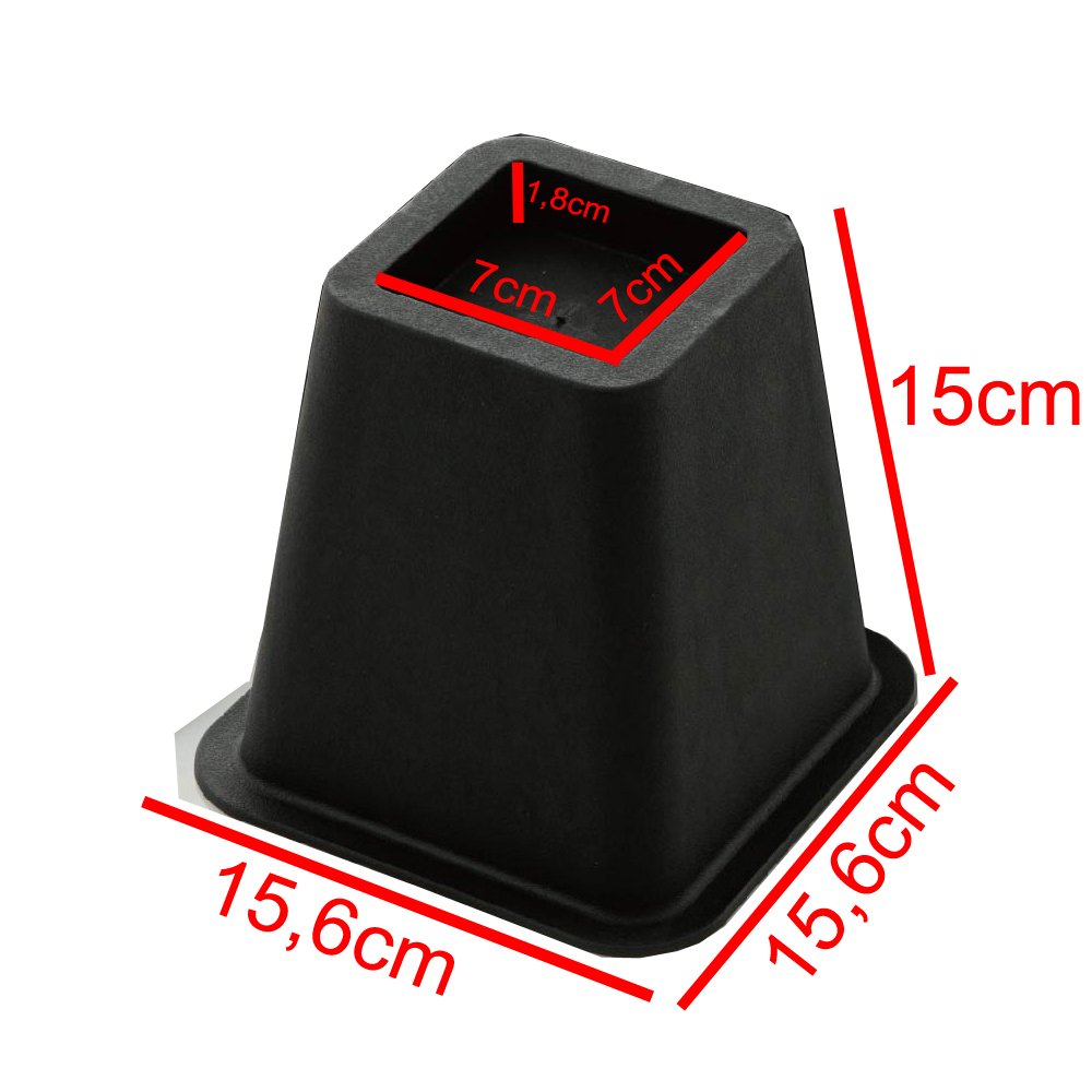 Design61 Möbelerhöher Betterhöhung Möbelerhöhung Tischerhöher Elefantenfuß Bed Riser Höhe ca. 15cm 4St für Füße bis 68x68 mm