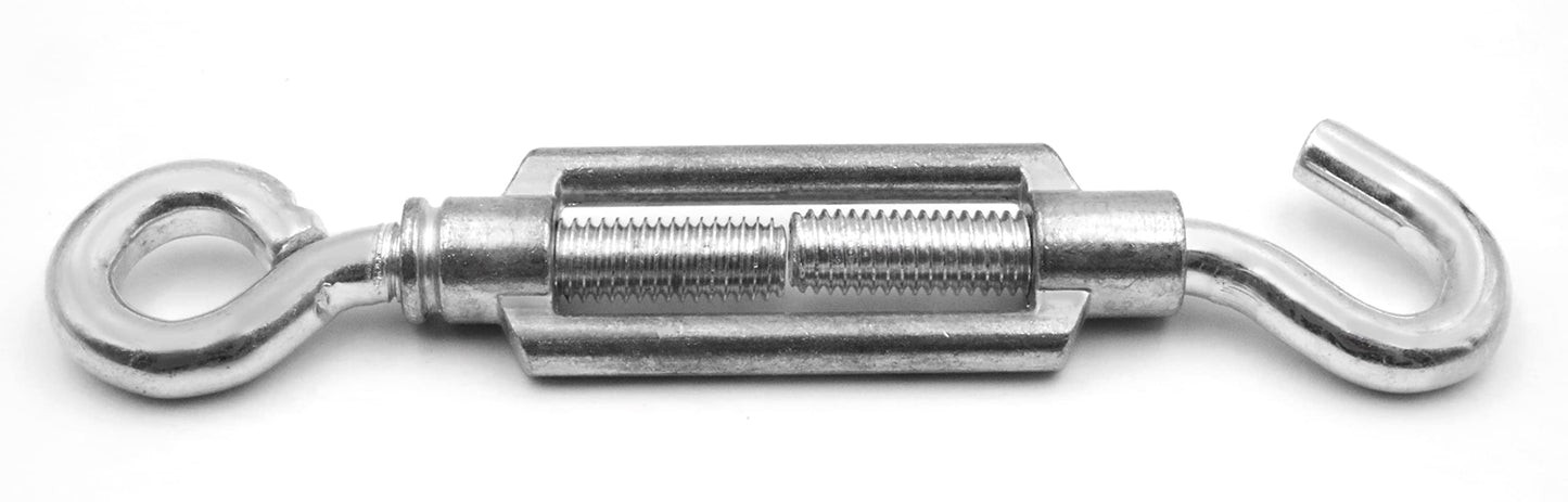 Design61 2er Set Spannschlösser M6 x 100mm Drahtspanner Haken/Öse Spannhaken für Drahtzäune Wäscheleine Sonnensegel Seile