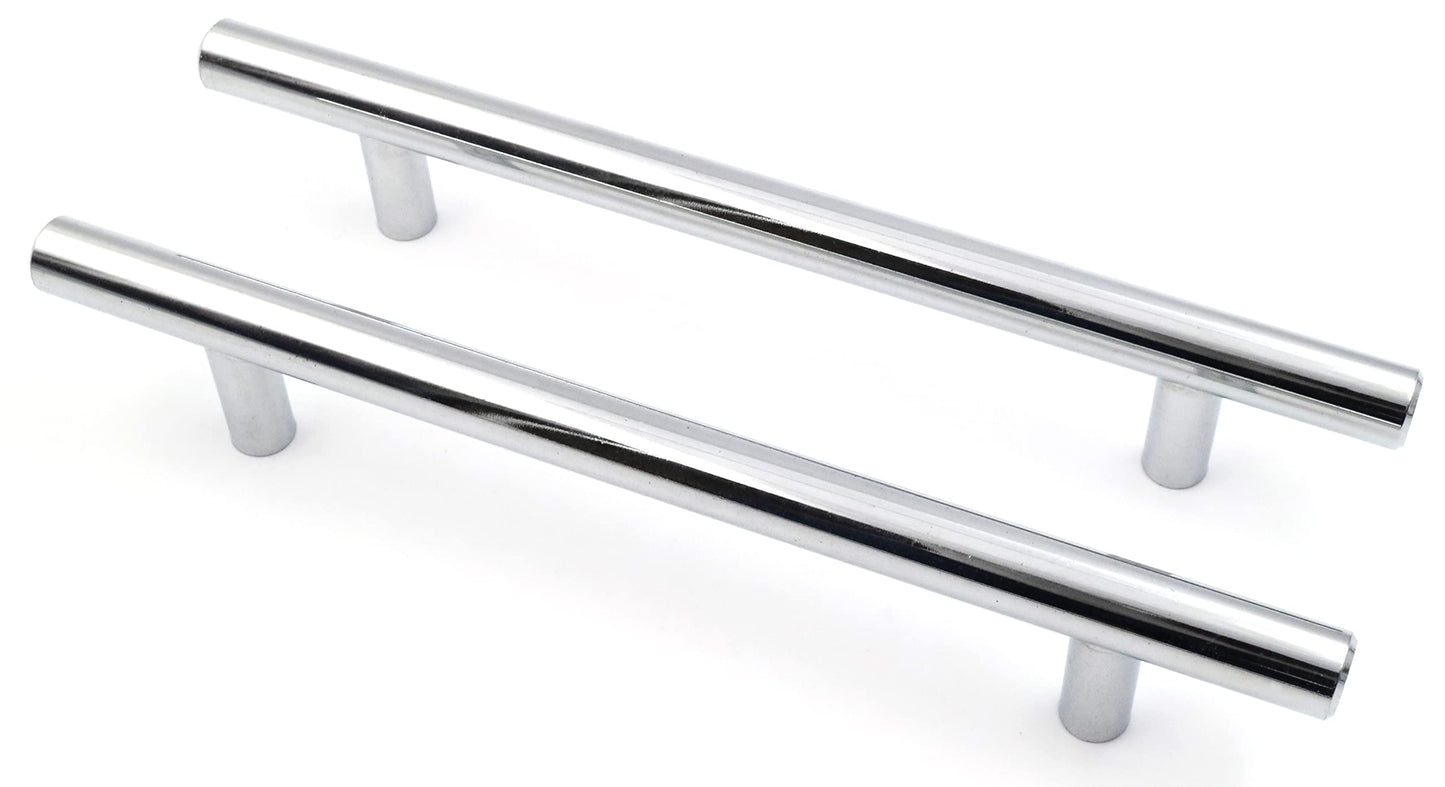 Design61 2x Möbelgriffe 128mm Griffe für Küchenschränke Schrankgriffe Schubladengriffe verchromt