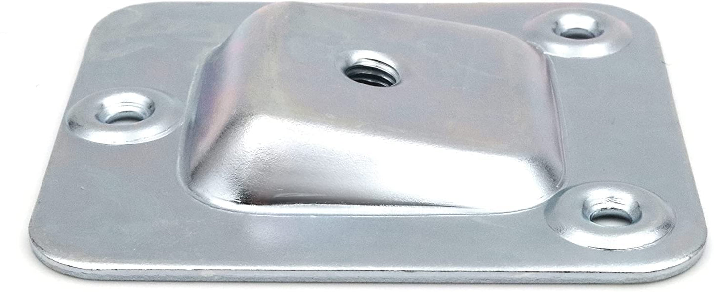 Design61 4er Set Montageplatte Schräg 10° Neigung M8 Gewinde für Sofa Tischbeine Stuhlbeine Möbelbeine Befestigung Platten Sofabeine Adapter