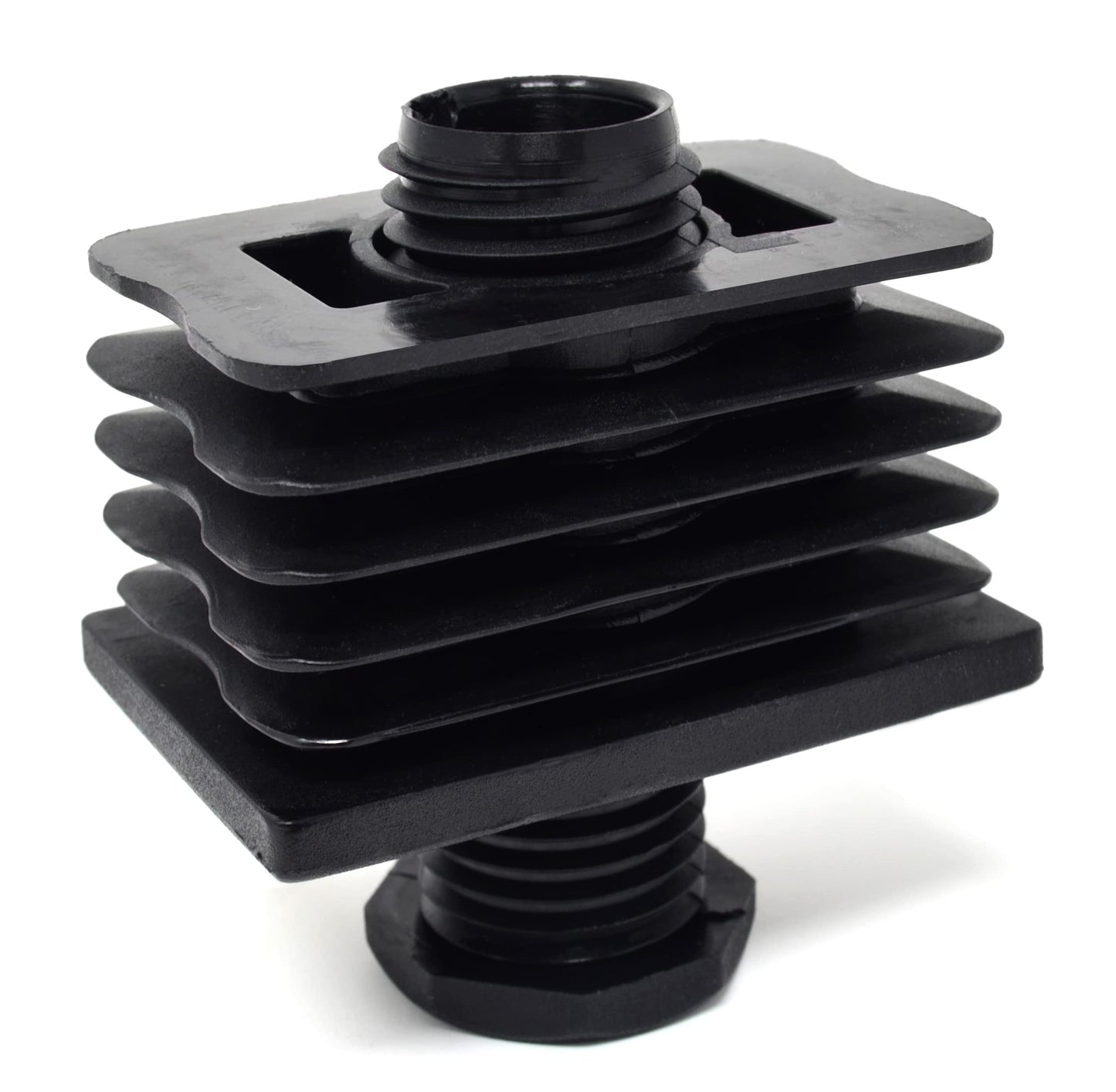 Design61 4x Gewindestopfen Rohrstopfen für Rechteckrohre Justierstopfen mit Gewinde 60 x 40 mm mit Lamellen M22x60 mm Traglast bis 400Kg