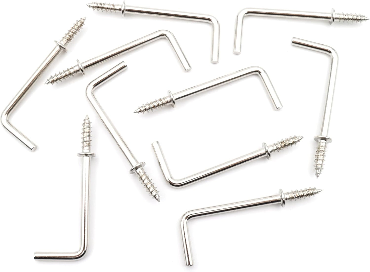 Design61 10x Schraubhaken Gerade Hakenschraube mit Beffe Wandhaken mit Gewinde Haken zum Einschrauben für Wand & Decke Vermessingt Befestigung für Seile Ketten Lampen Pflanzen (30 x 3 mm, 10, stück)