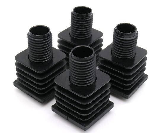 Design61 4X adjusting plugs for square tubes Pipe plugs 40 x 40 mm with slats M22x60 mm Wall thickness 1.5-2.0 mm