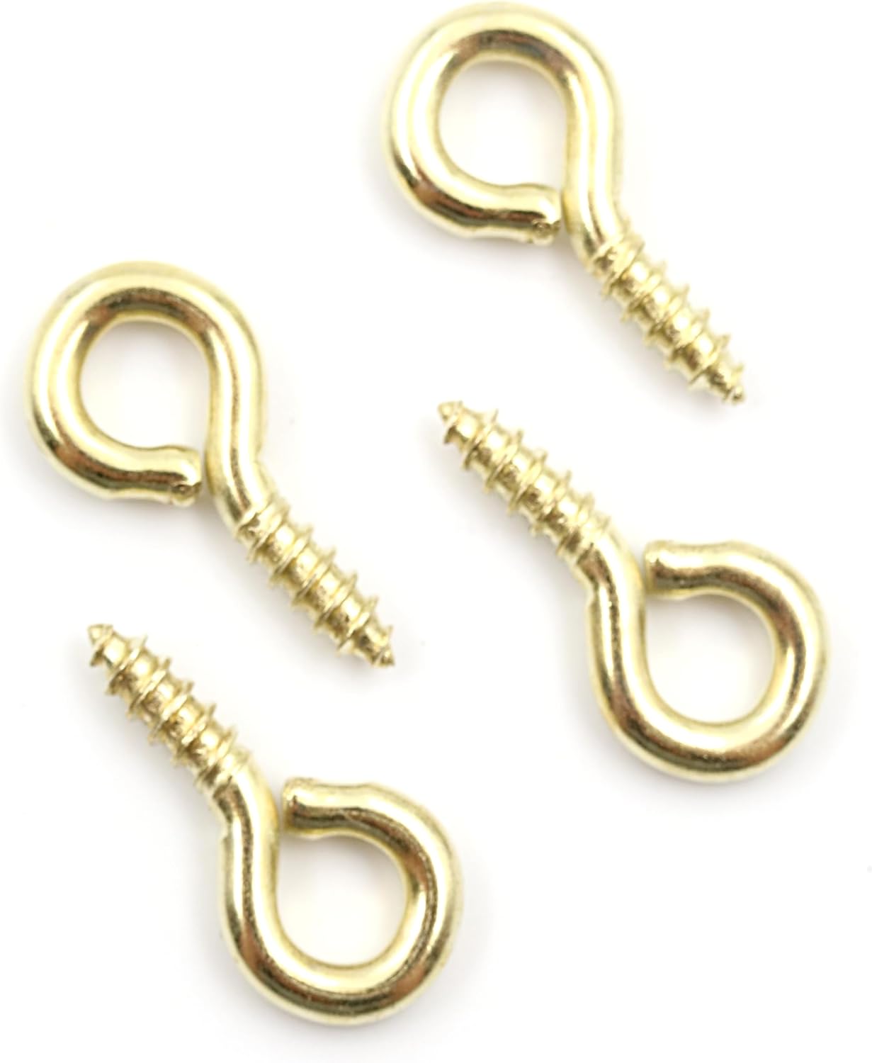 Design61 Ringschrauben Ösenschraube mit Holzgewinde Schraubhaken Wandhaken Vermessingt für Wand & Decke Haken zur Befestigung von Seilen Ketten Pflanzen Lampen (19 x 9 mm, 10, stück)