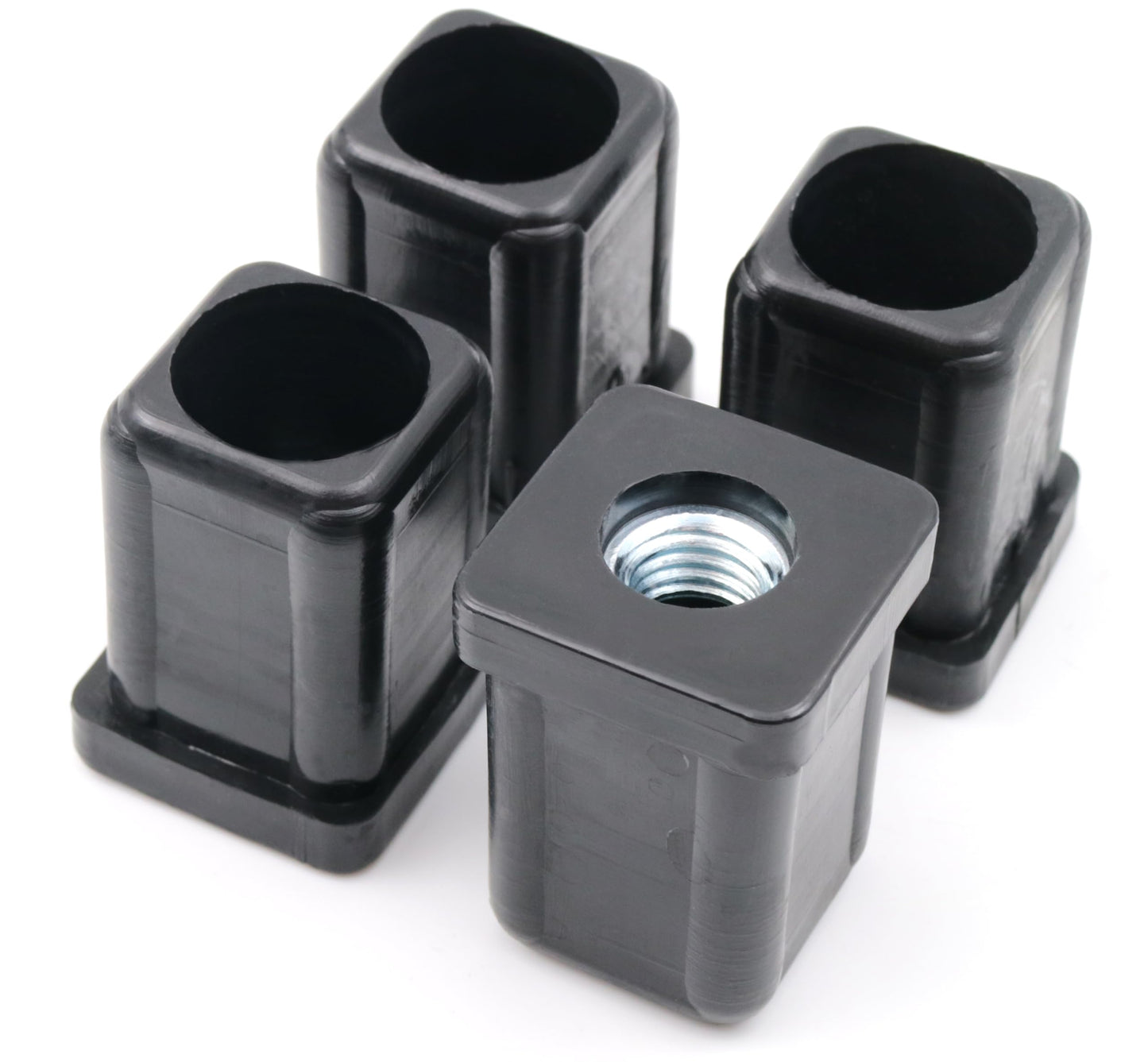 Design61 4X Gewindestopfen Vierkantrohrstopfen L 25x25 x H 35,5 mm 1,5 mm mit M10 Innengewinde