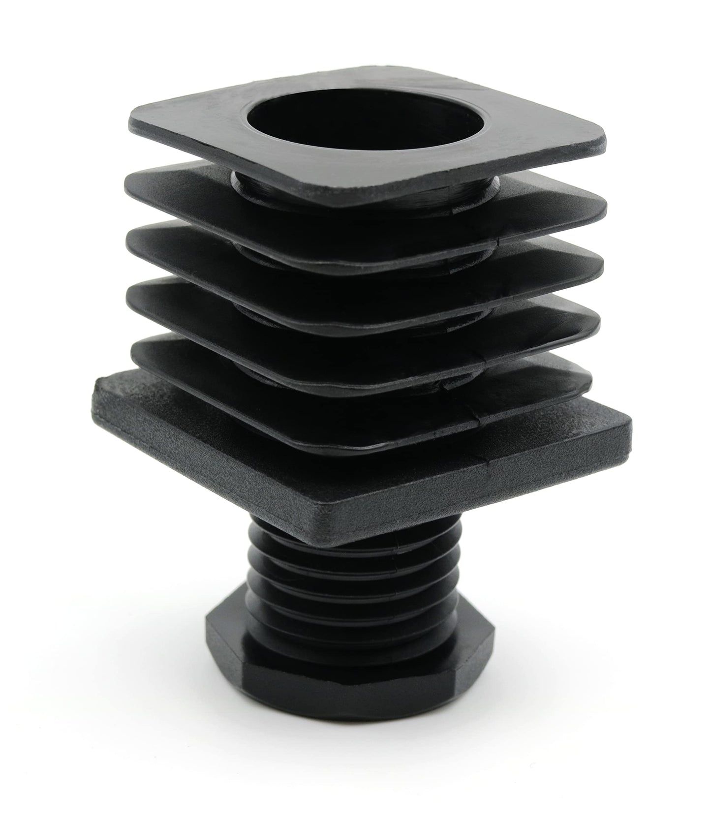 Design61 4X Justierstopfen für Vierkantrohre Rohrstopfen 40 x 40 mm mit Lamellen M22x25 mm Wandstärke 1,5-2,0 mm