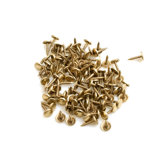 Design61 100x Tapetenmusternägel Nägel mit gegrilltem Stift flach Eisen vermessingt