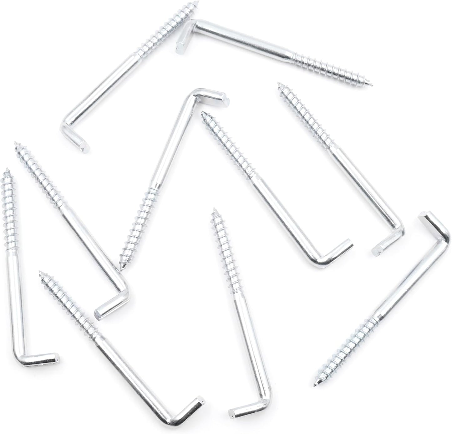 Design61 10x Schlitzhaken Gerade Schraubhaken Konsolhaken Stahlhaken Wandhaken mit Gewinde Einschraubhaken für Wand & Decke Haken zur Befestigung von Seilen Ketten Lampen (100 x 5.80 mm, 10, stück)