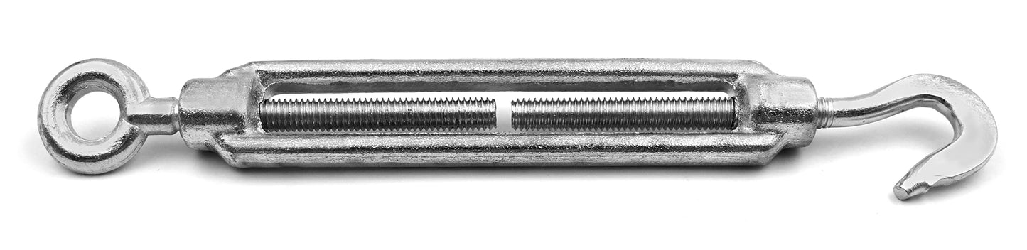 Design61 2er Set Spannschlösser M6 x 110mm Drahtspanner Haken/Öse Spannhaken für Drahtzäune Wäscheleine Sonnensegel Seil