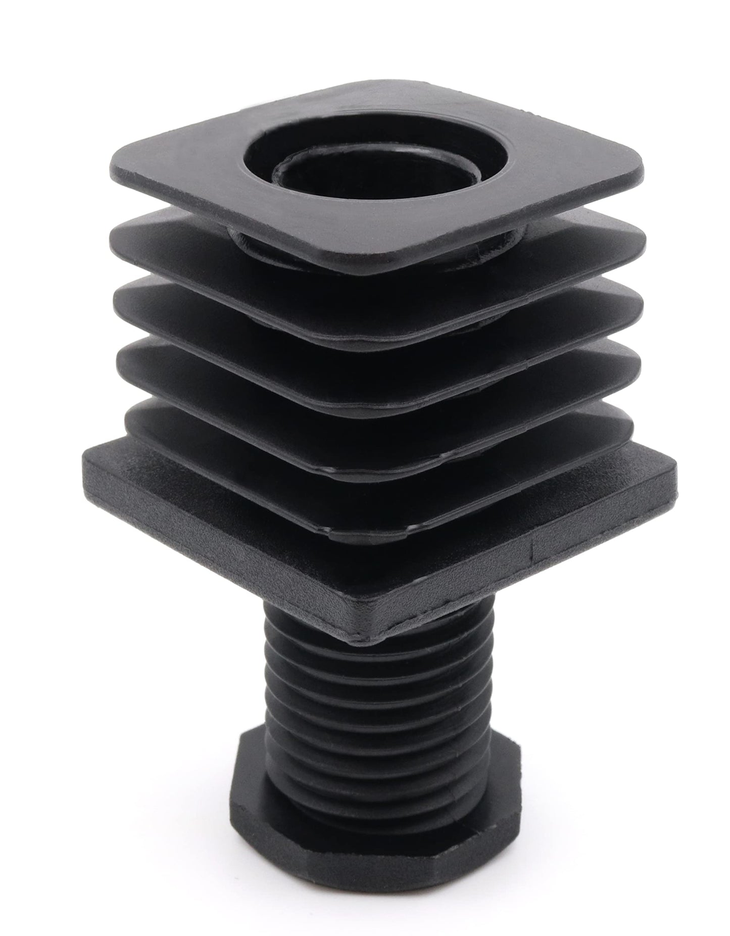 Design61 4X Justierstopfen für Vierkantrohre Rohrstopfen 40 x 40 mm mit Lamellen M22x60 mm Wandstärke 1,5-2,0 mm
