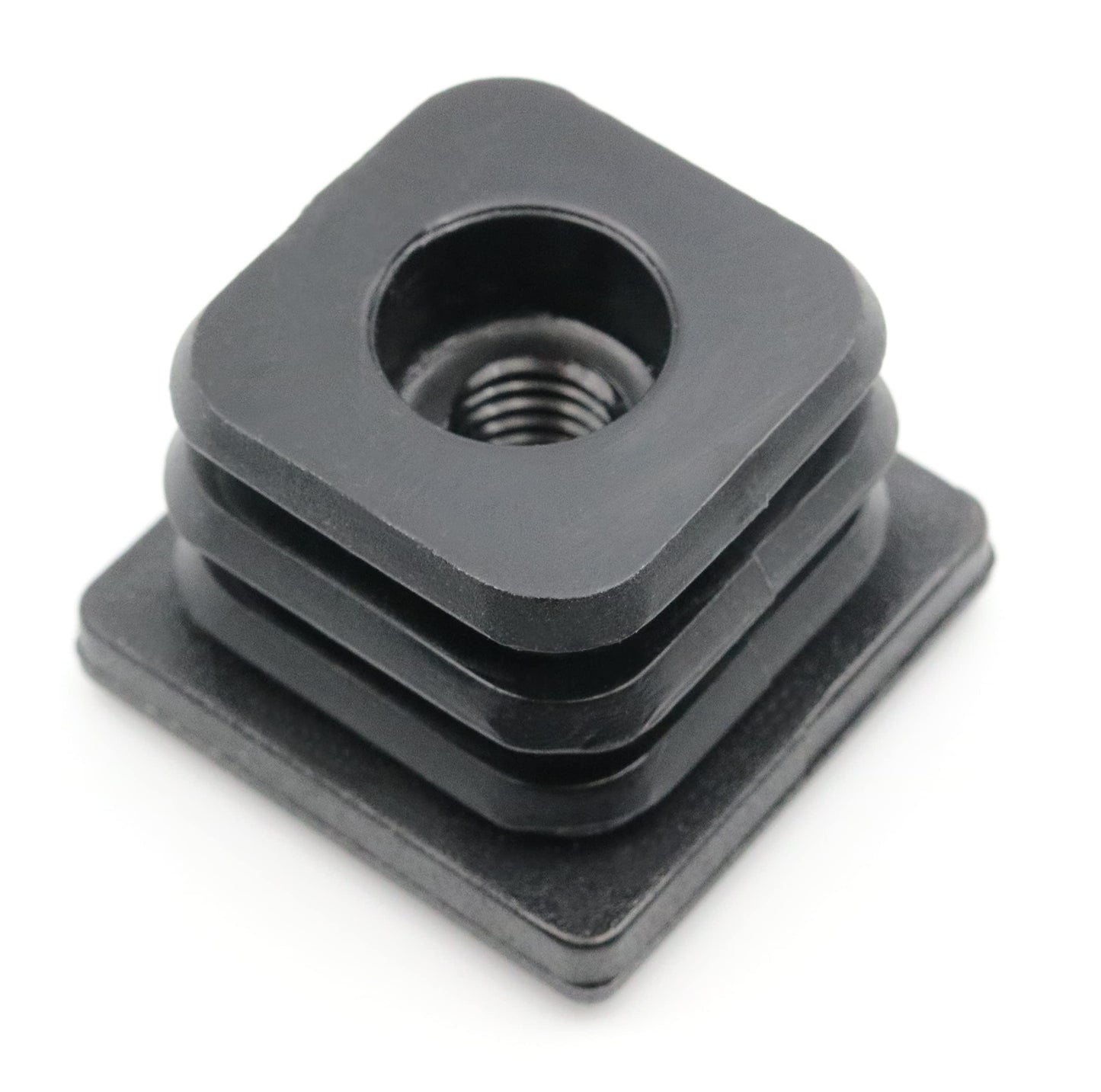 Design61 8x Gewindestopfen Justierstopfen Fußkappen Einsteckbuchse für Quadratrohre 30x30 mm 1,5-2 mm mit M8 Innengewinde Traglast bis 200Kg für Wandstärke 1,5-2 mm