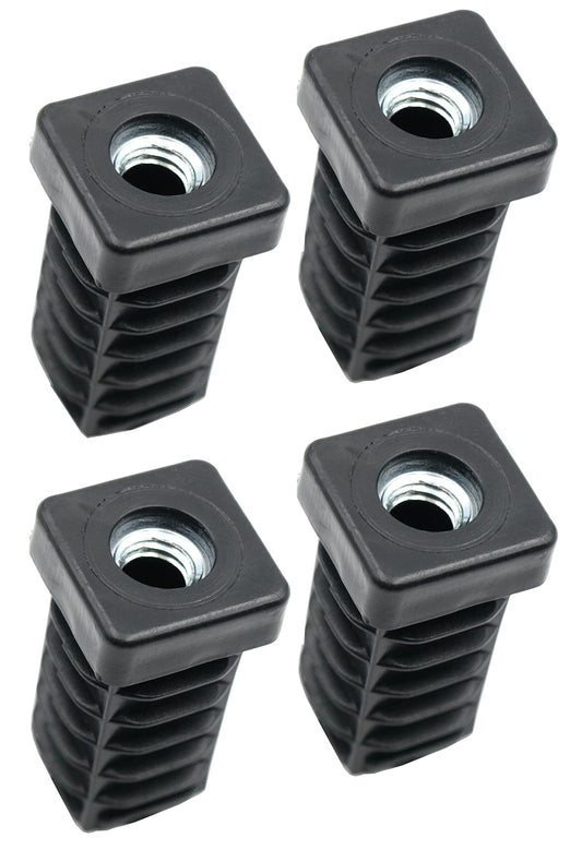Design61 4x Gewindestopfen Vierkantrohrstopfen 20x20 mm Wandstärke 1-2 mm mit M8 Innengewinde