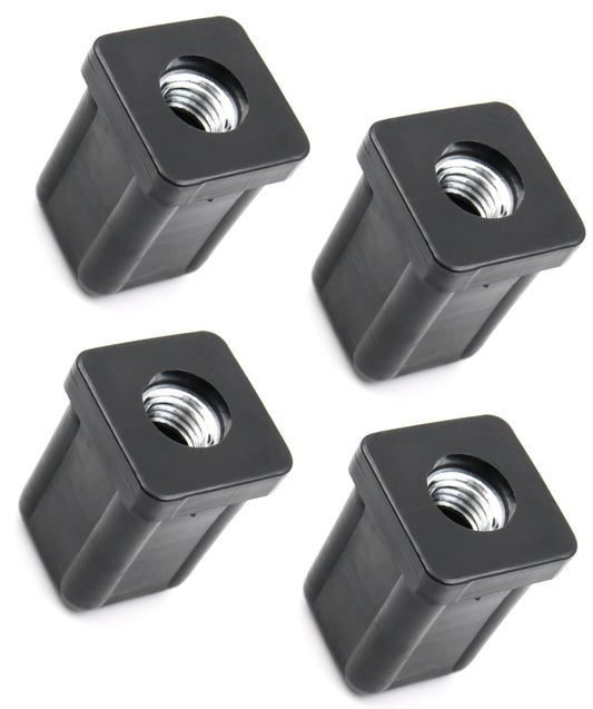 Design61 4X Gewindestopfen Vierkantrohrstopfen L 25x25 x H 35,5 mm 1,5 mm mit M10 Innengewinde