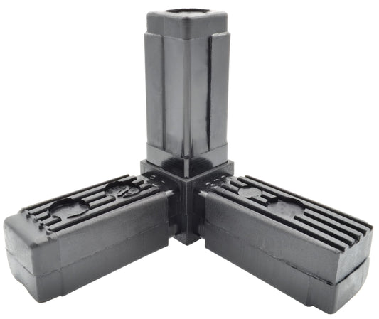 Design61 4x connecteurs pour tubes carrés avec raccord de tuyau de sortie 90° 25 x 1,5 mm à tête arrondie