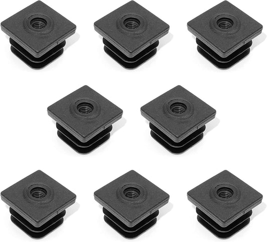 Design61 8X Gewindestopfen Justierstopfen Fußkappen Einsteckbuchse für Quadratrohre 30x30 mm mit M10 Innengewinde Traglast bis 200Kg für Wandstärke 1,5-2 mm