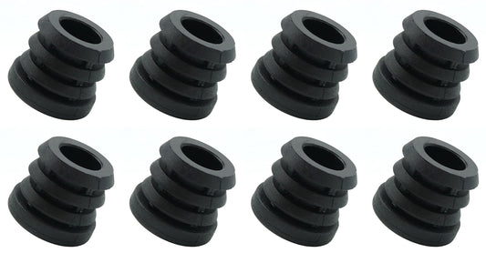 Design61 8x Gewindestopfen Justierstopfen für Rundrohr mit gespritztem Kunststoffgewinde Ø25 mm 1,5-2 mm mit M8 Innengewinde