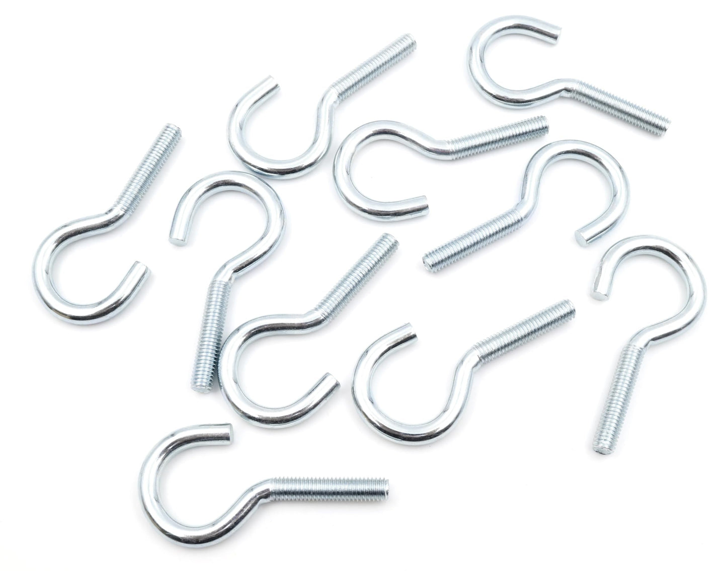 Design61 Gebogene Schraubhaken Wandhaken mit Gewinde Einschraubhaken Haken zum Einschrauben Verzinkt für Wand & Decke zur Befestigung von Seilen Ketten Pflanzen Lampen (M4 x 50mm, 10, stück)