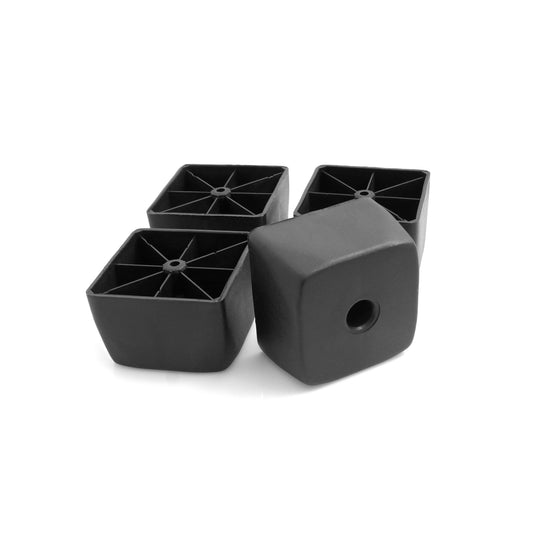 Design61 lot de 4 patins de meubles en plastique, patins de meubles, canapé et fauteuil à visser, patins de meubles en plastique L 70 x H 45 mm, noir