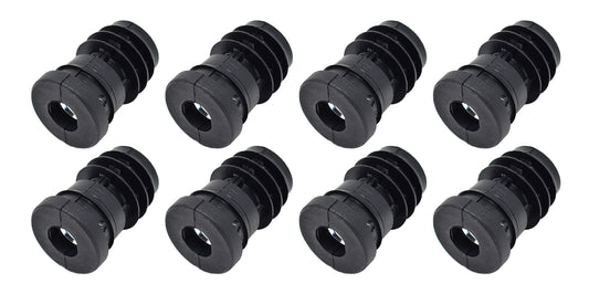 Design61 8x Gewindestopfen Justierstopfen für Rundrohr mit eingelegter Metallmutter Ø25mm 1,5-2 mm mit M10 Innengewinde