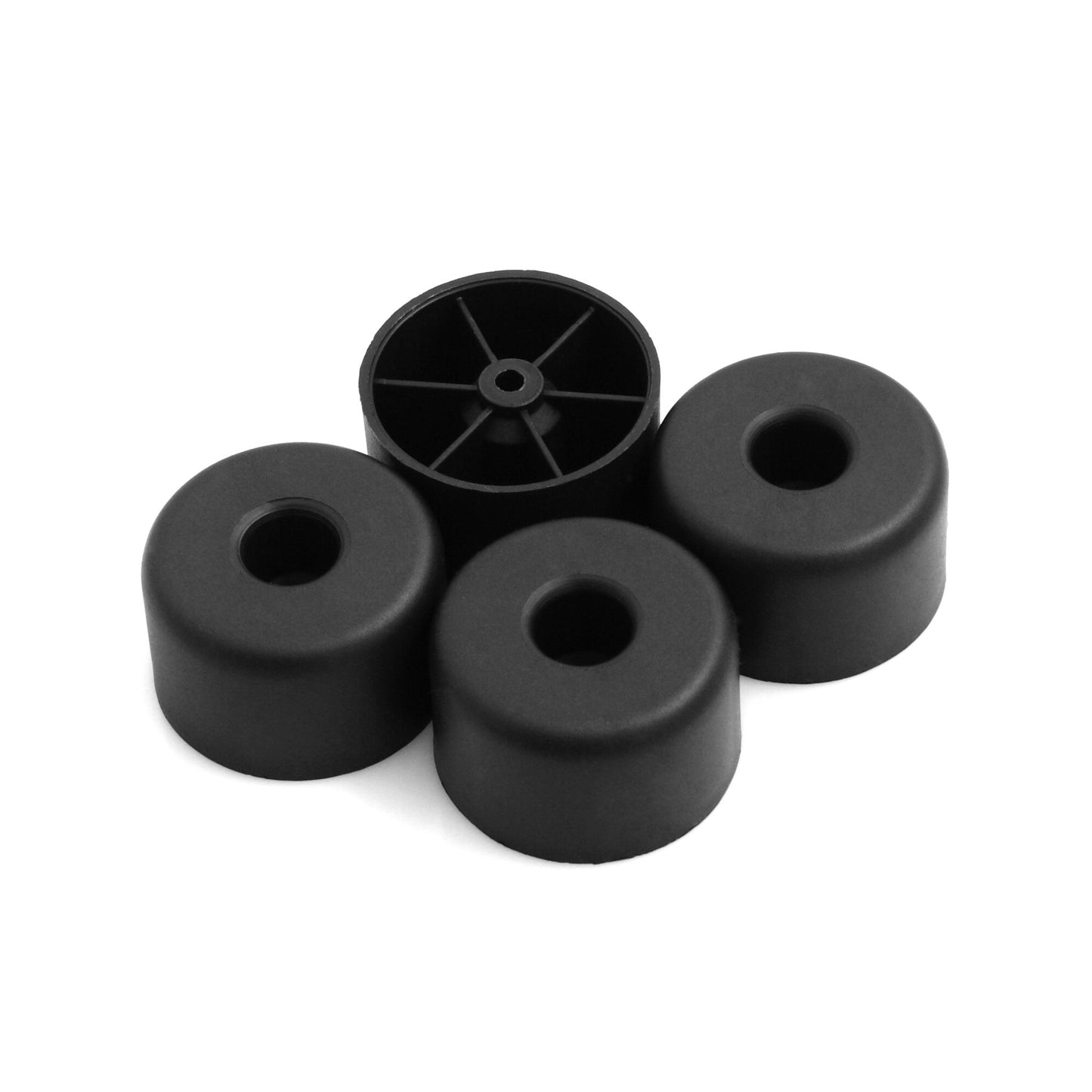 Design61 4er Set Kunststoff-Möbelgleiter Möbeluntersetzer Sofa Sessel zum Anschrauben Kunststoff Möbelgleiter Ø 50 x H 50 mm schwarz