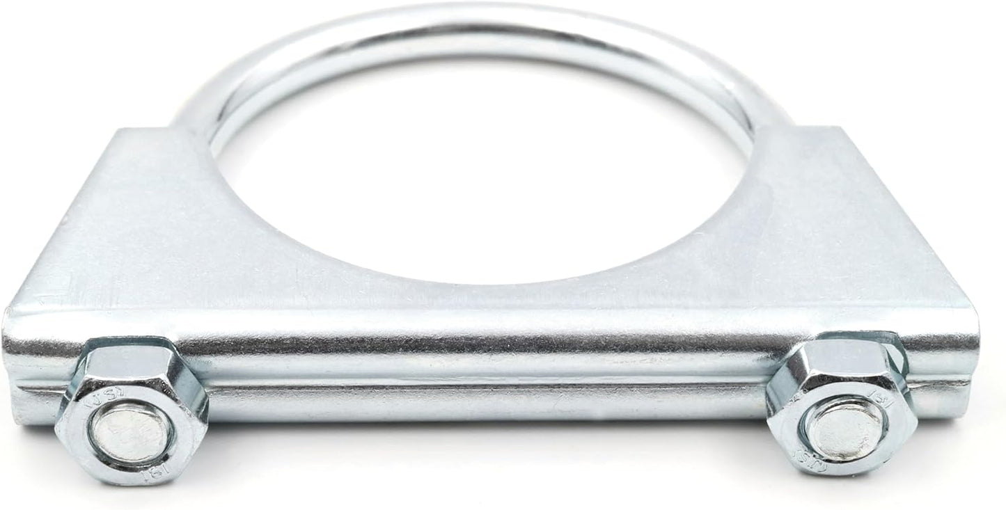 Design61 2 Stück Runde Rohrschelle M8 x 60 mm Bügelschelle Bügelschraube Auspuffschelle U-Bolzen U Bügel mit Muttern Verzinkter Stahl Robust Korrosionsbeständig für Rohrverbindungen