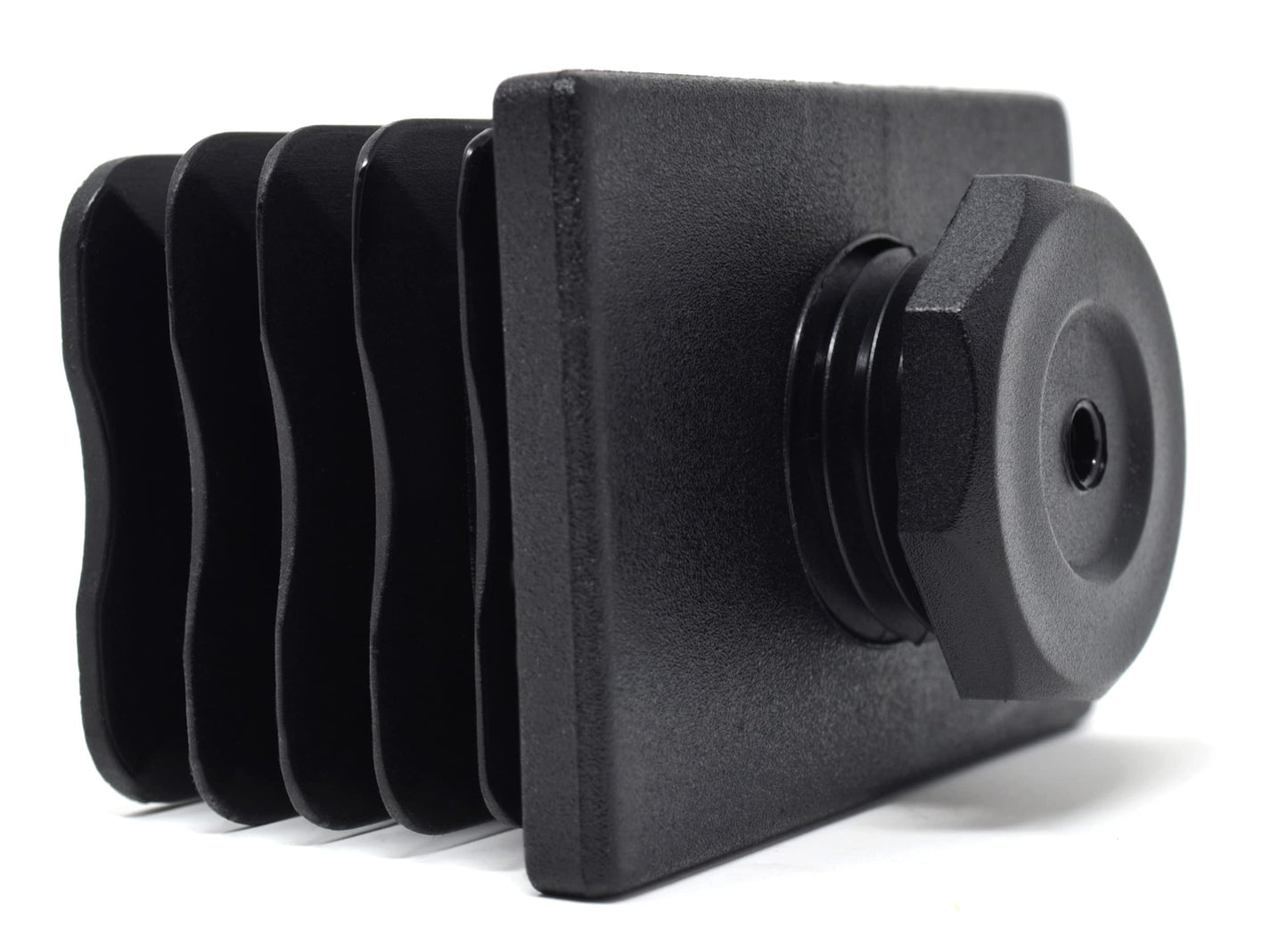 Design61 4x Gewindestopfen Rohrstopfen für Rechteckrohre Justierstopfen mit Gewinde 60 x 40 mm mit Lamellen M22x25 mm Traglast bis 400Kg