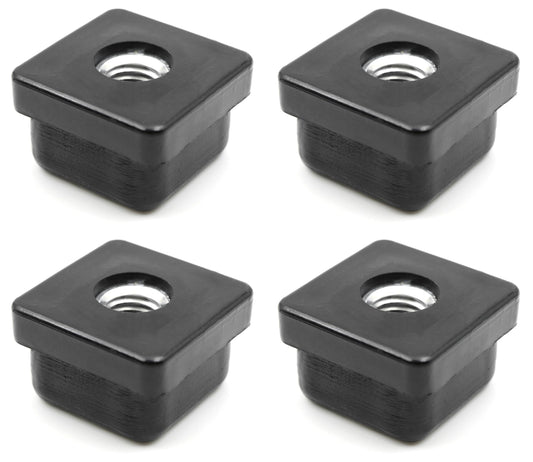 Design61 4X Gewindestopfen Vierkantrohrstopfen 25x25 mm 1,5 mm mit M10 Innengewinde