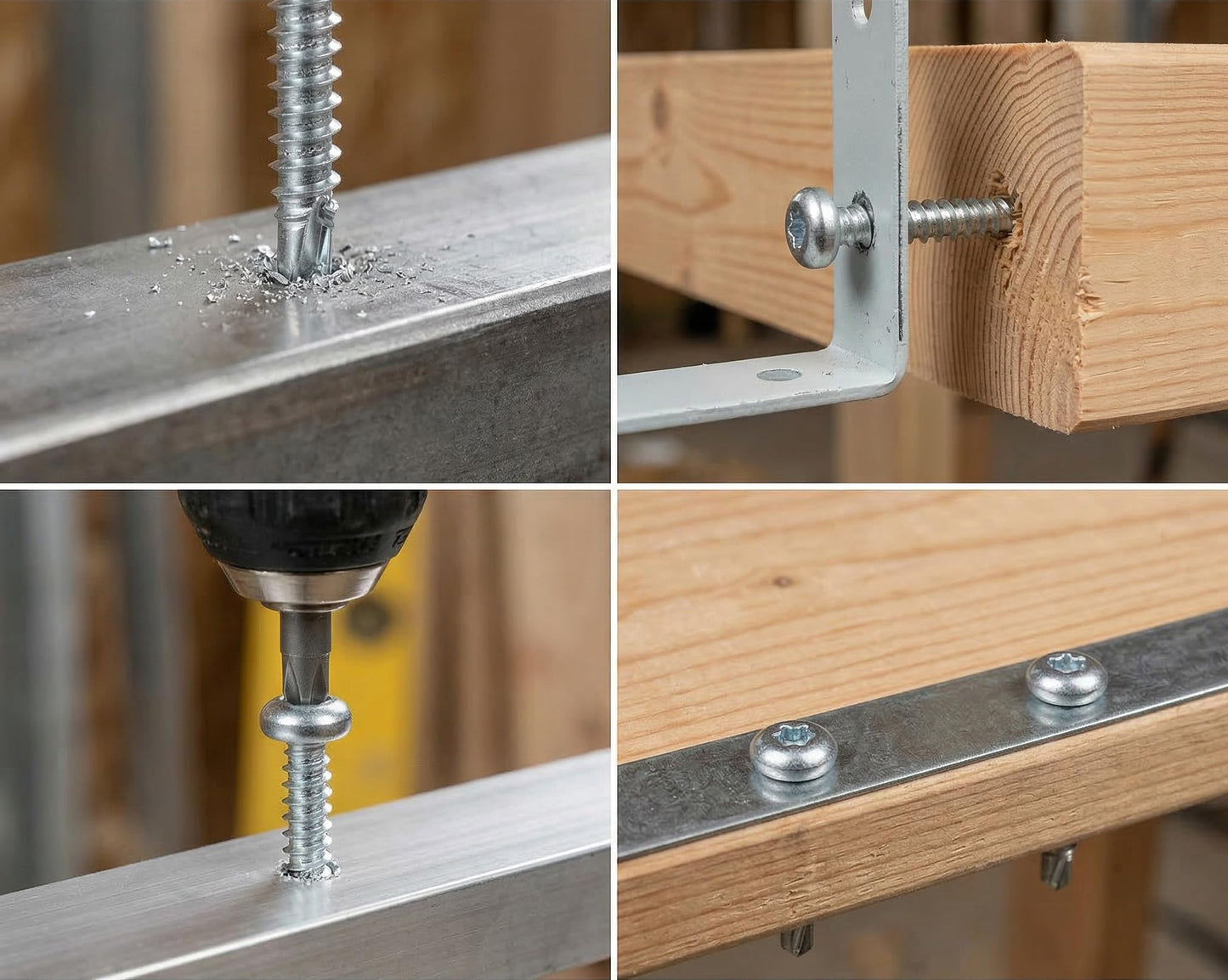 Design61 Selbstbohrende Schrauben Halbrundkopf Stahl Gehärtet Verzinkt Rostbeständig für Holz und Metallbau Selbstschneidende TX-15 Schrauben (3,5 x 13 mm, 200, stück)