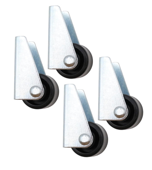 Design61 4x Kastenbockrollen Bettkastenrollen Möbelrolle mit harter Lauffläche 45x25 mm Rad Ø 25 x 19 mm