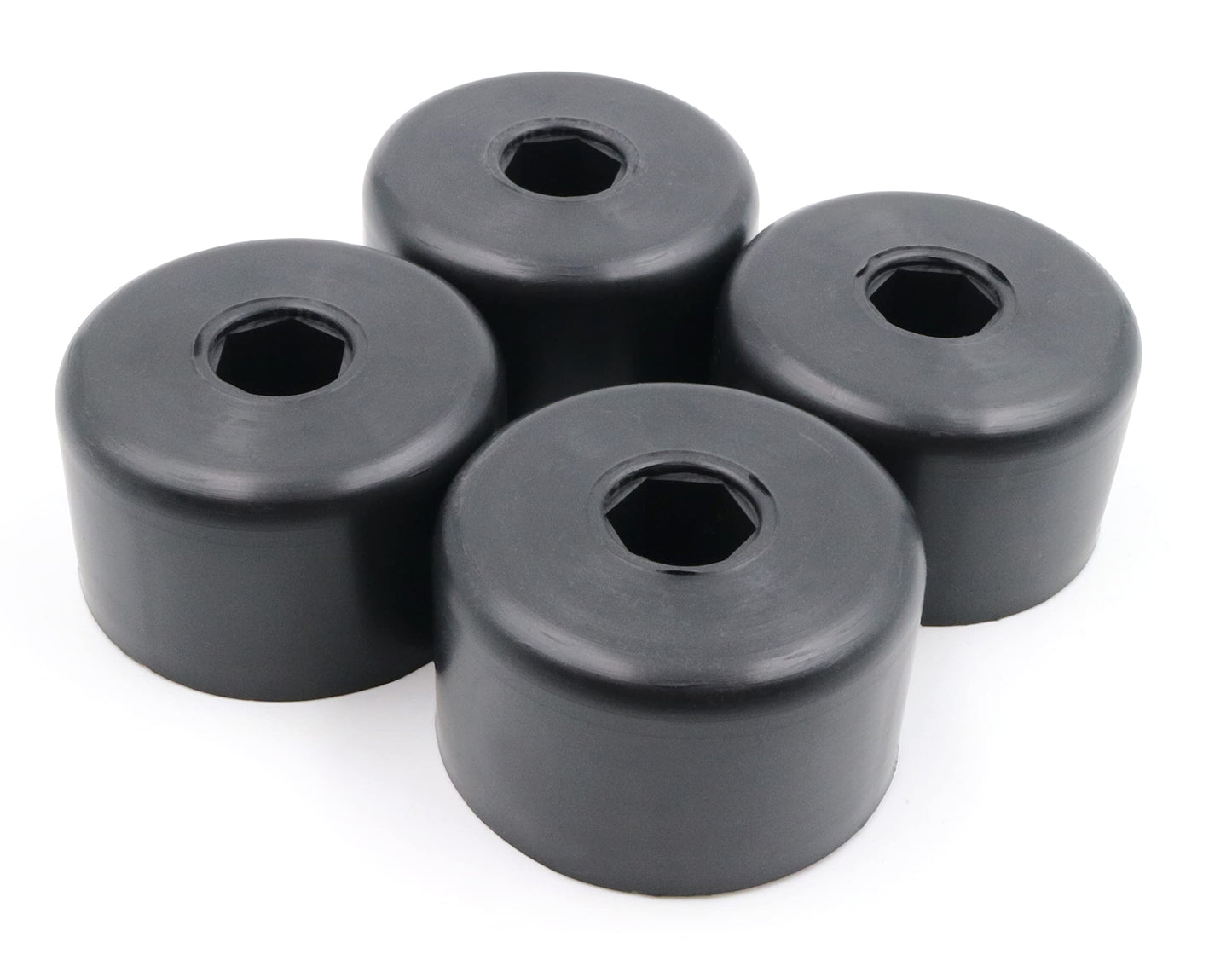 Design61 lot de 4 patins en plastique pour canapés et fauteuils à six pans creux, Ø 50 x H 30 mm, noir
