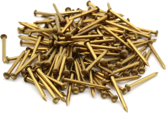 Design61 Rundkopfstifte Nägel, Messing Gelb, 1,6 x 20 mm, 100 Stück