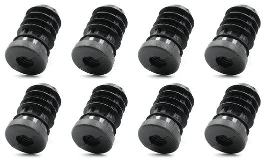Design61 8x Gewindestopfen Justierstopfen für Rundrohr mit Kunststoffgewinde M10 Ø 20 mm 1,5-2 mm Wandstärke