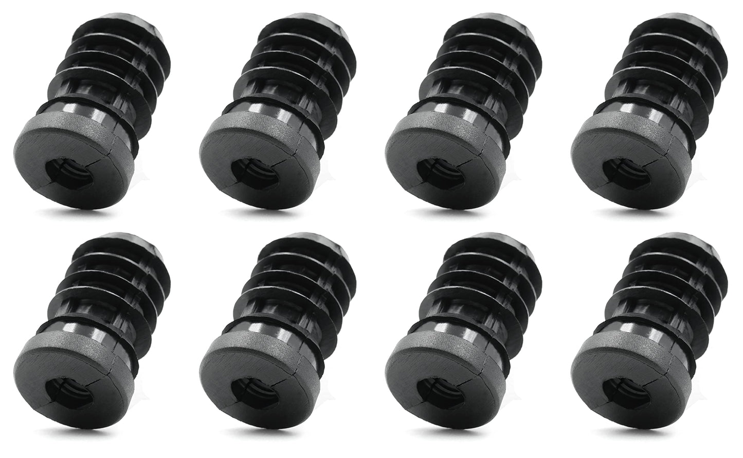 Design61 8x Gewindestopfen Justierstopfen für Rundrohr mit Kunststoffgewinde M8 Ø 20 mm 1-1,5 mm Wandstärke