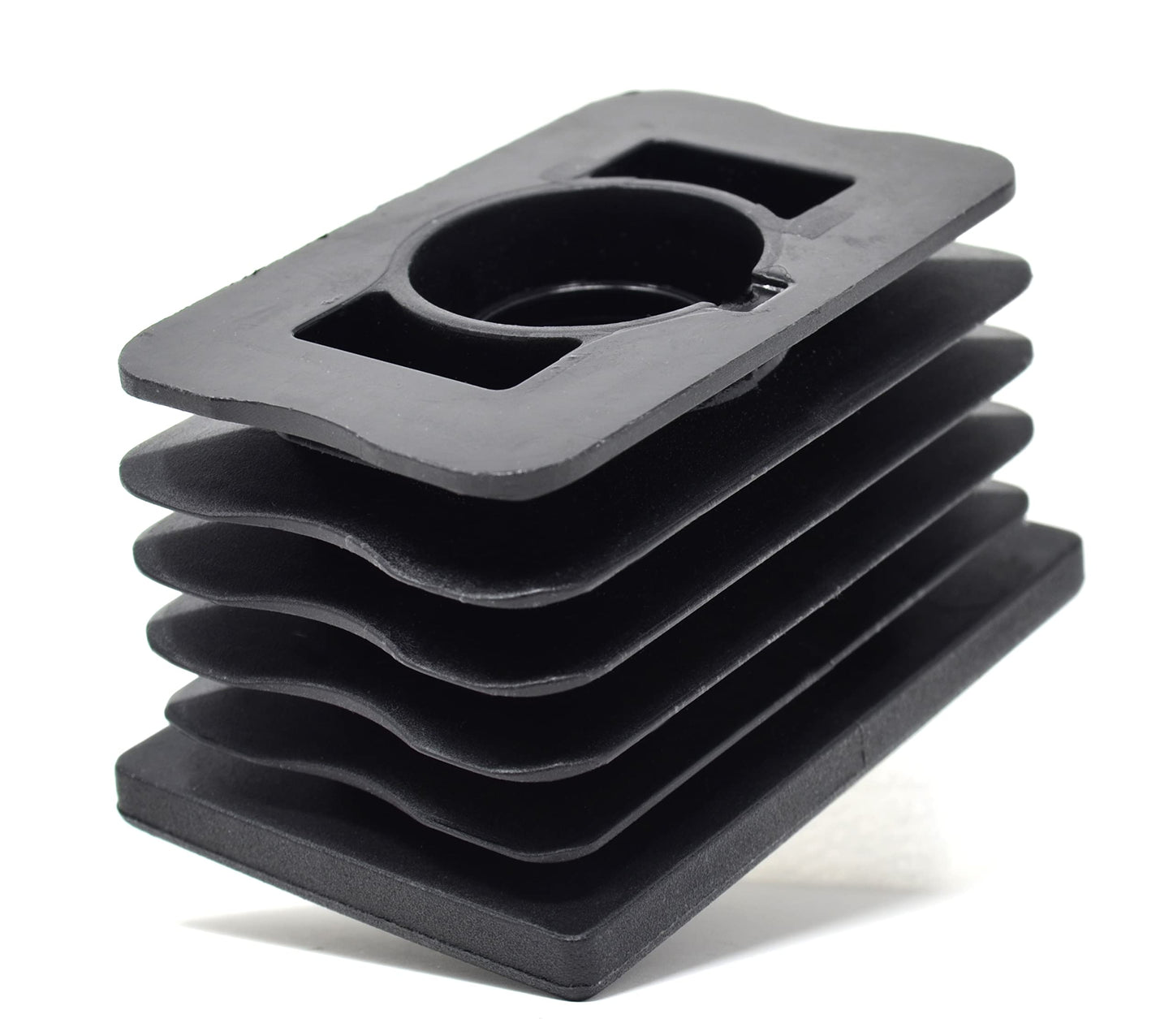 Design61 4x Gewindestopfen Rohrstopfen für Rechteckrohre Justierstopfen mit Gewinde 60 x 40 mm mit Lamellen M22x25 mm Traglast bis 400Kg