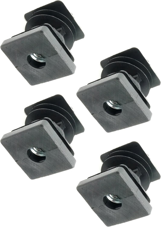 Design61 4X Gewindestopfen Vierkantrohrstopfen 32x32 mm 2 mm mit M10 Innengewinde