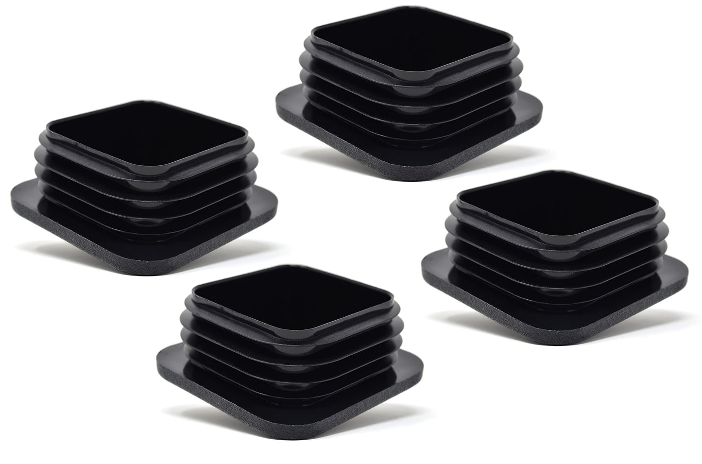 Design61 4x Vierkant Rohrstopfen Lamellenstopfen 65x65 mm mit Lamellen für Innenmaß 52-57 mm